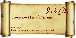 Jovanovits Ágnes névjegykártya